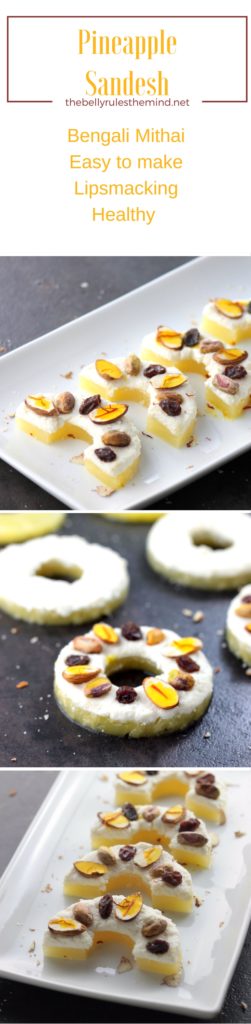 Healthy Pineapple Sandesh Mithai