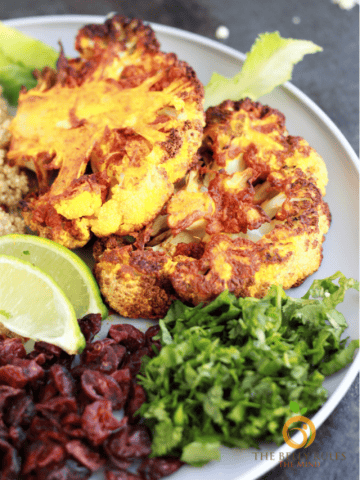 Cauliflower Steaks cooked in an Air Fryer