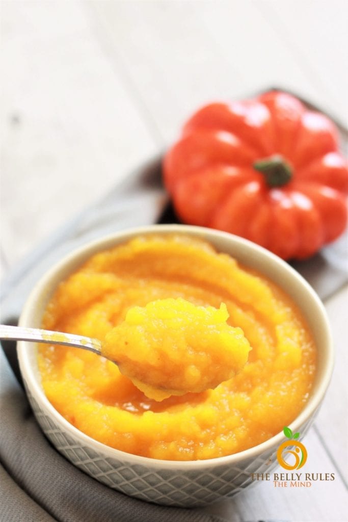 pumpkin puree in a bowl