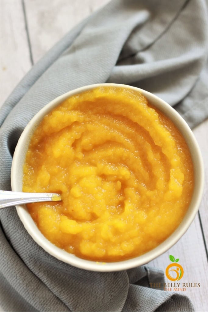 homemade pumpkin puree in a bowl