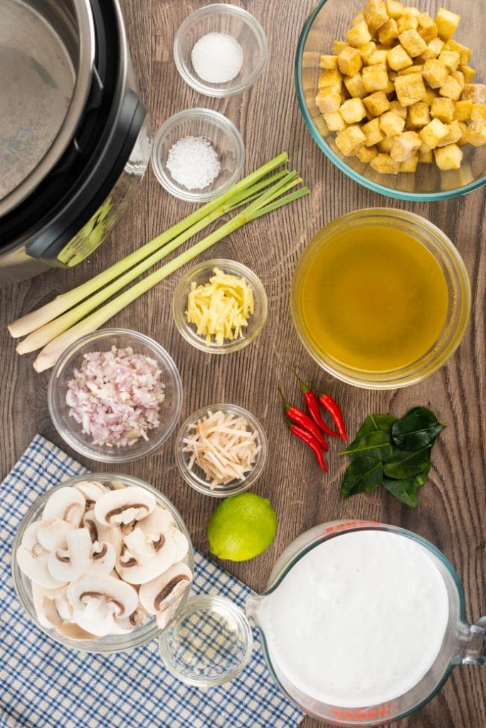 Thai Coconut soup ingredients