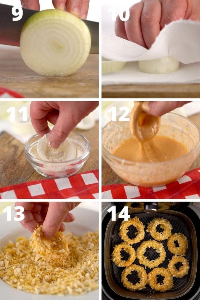 air fryer onion rings step by step instructions 