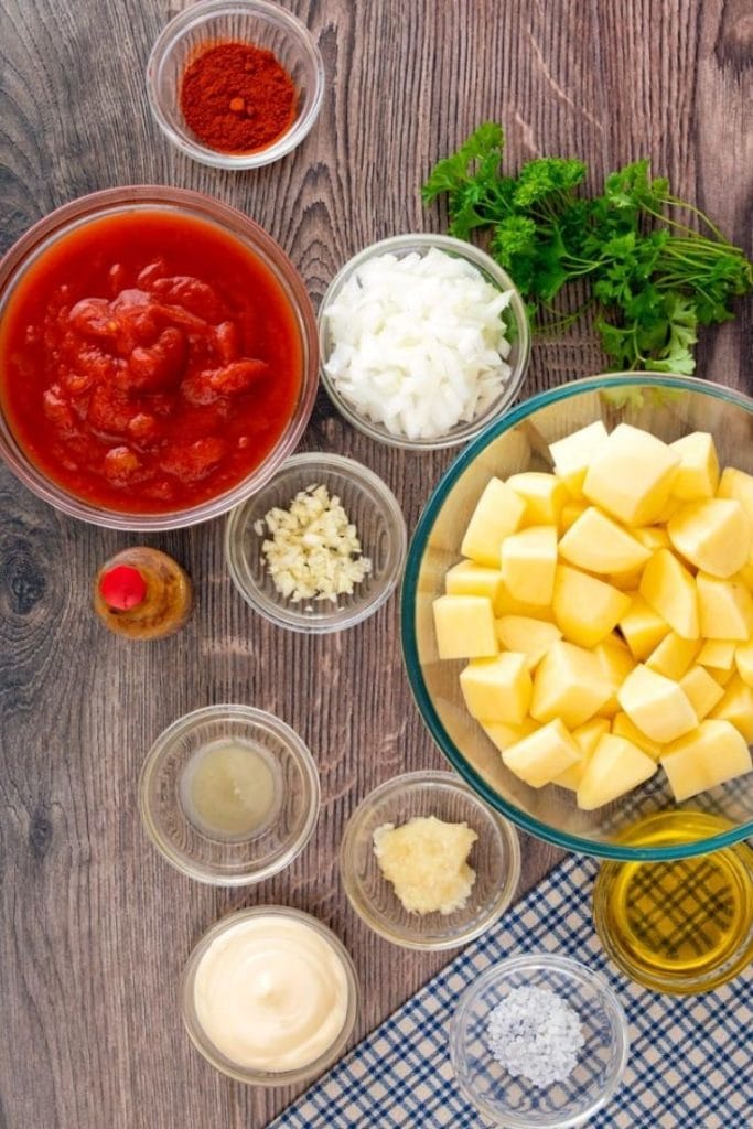 Patatas Bravas with homemade Salsa Bravas/ Spanish Potatoes