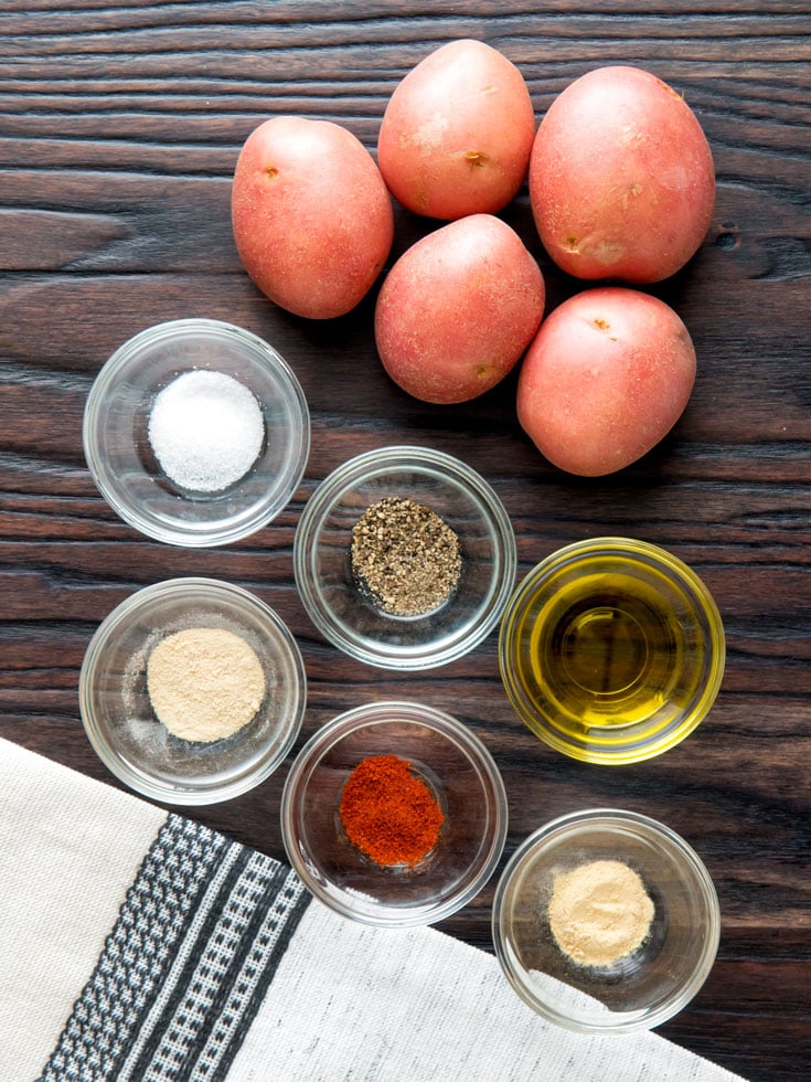 Ingredients to make breakfast potatoes