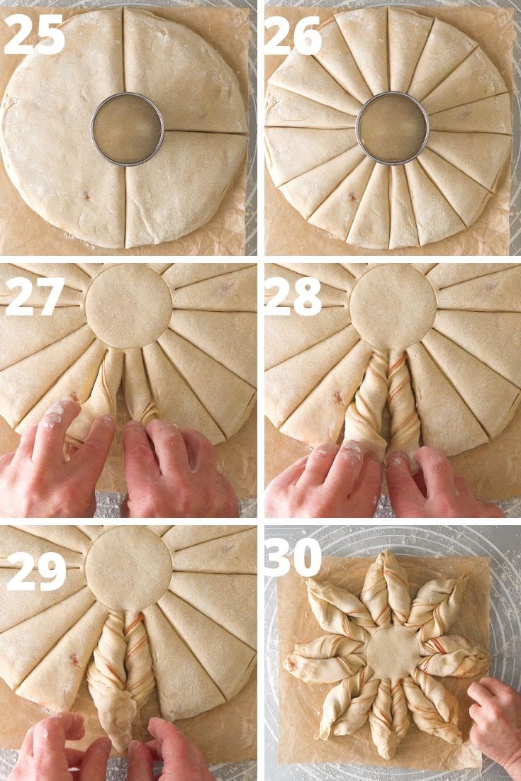 Twisted star bread
