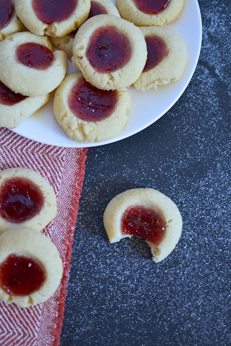 Raspberry thumbprint cookie