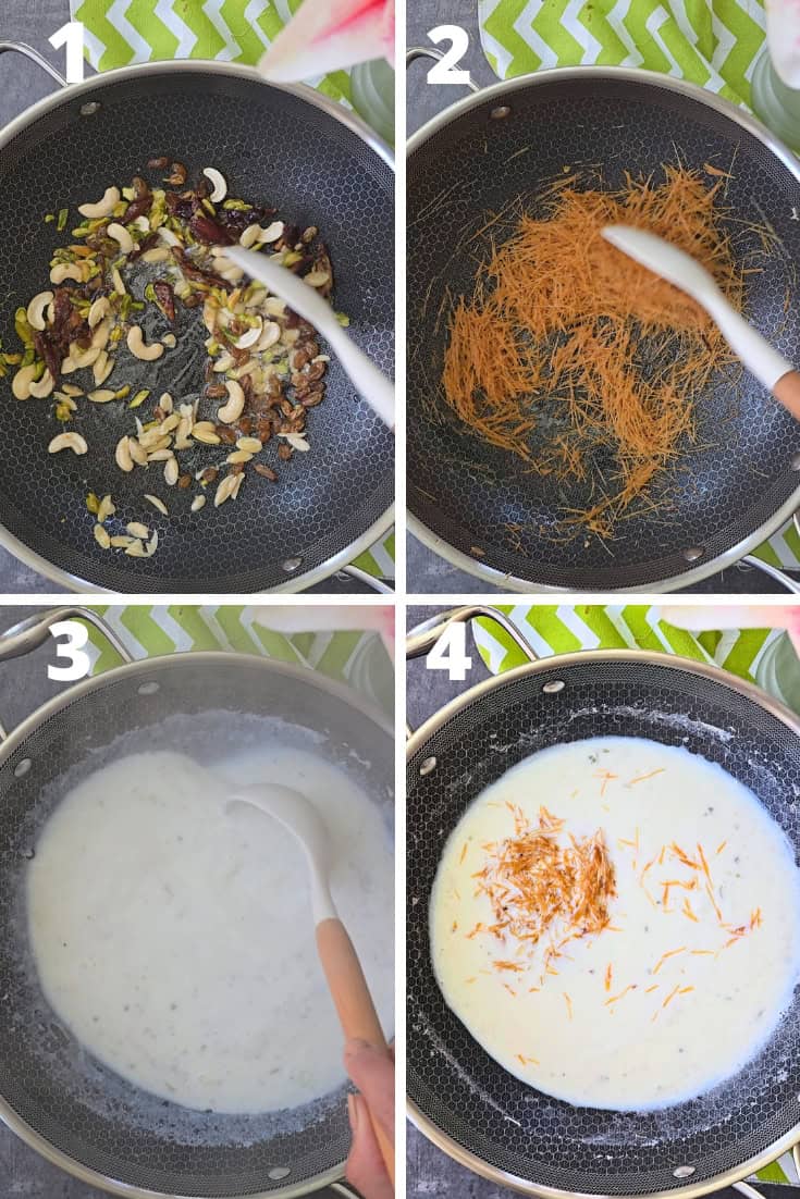 Step by step instruction for Traditional Sheer Khurma Seviyan Recipe