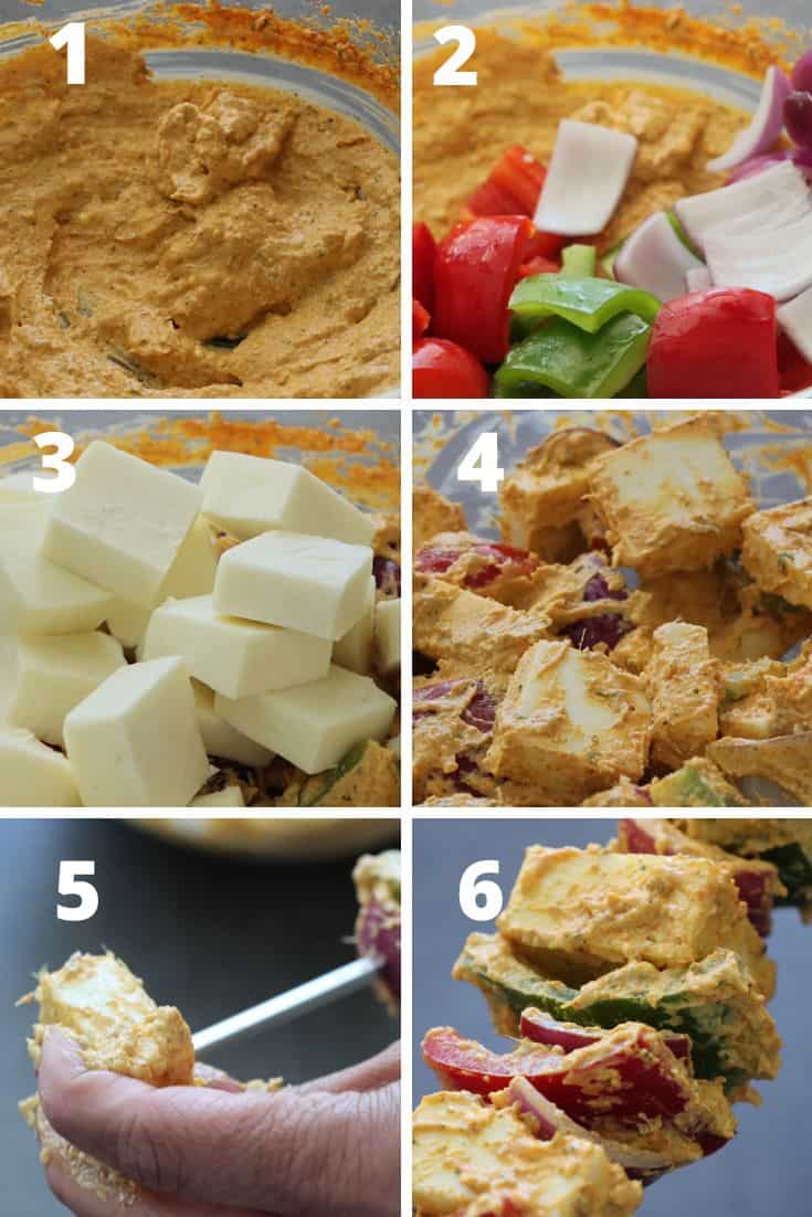 step by step recipe to make paneer tikka