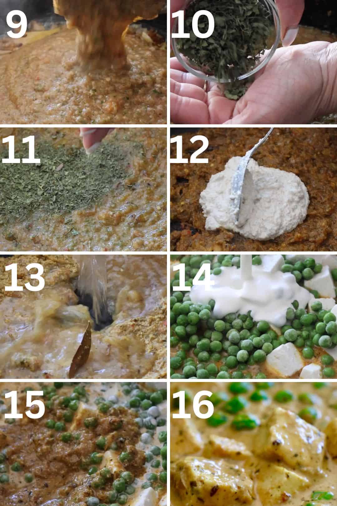 step by step recipe to make matar paneer 