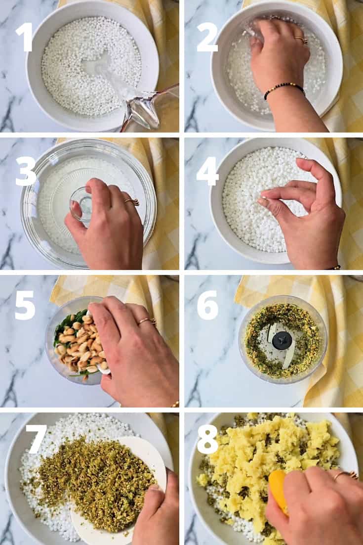 step by step picture of how to make sabudana vada