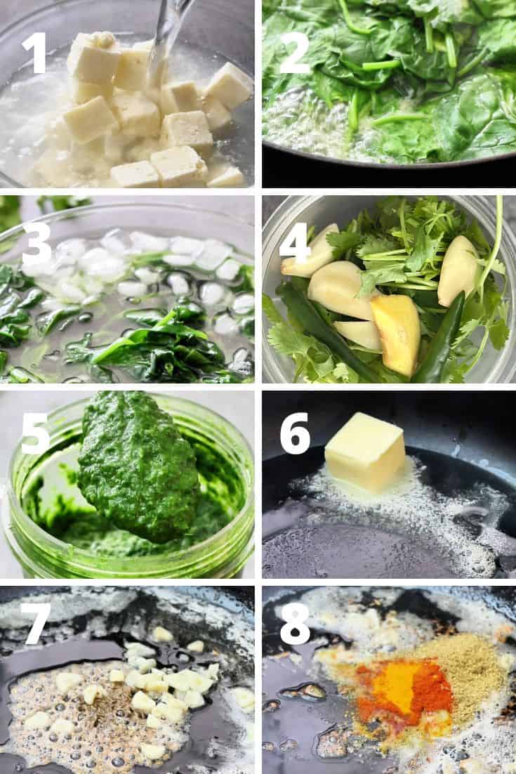 steps to make palak paner
